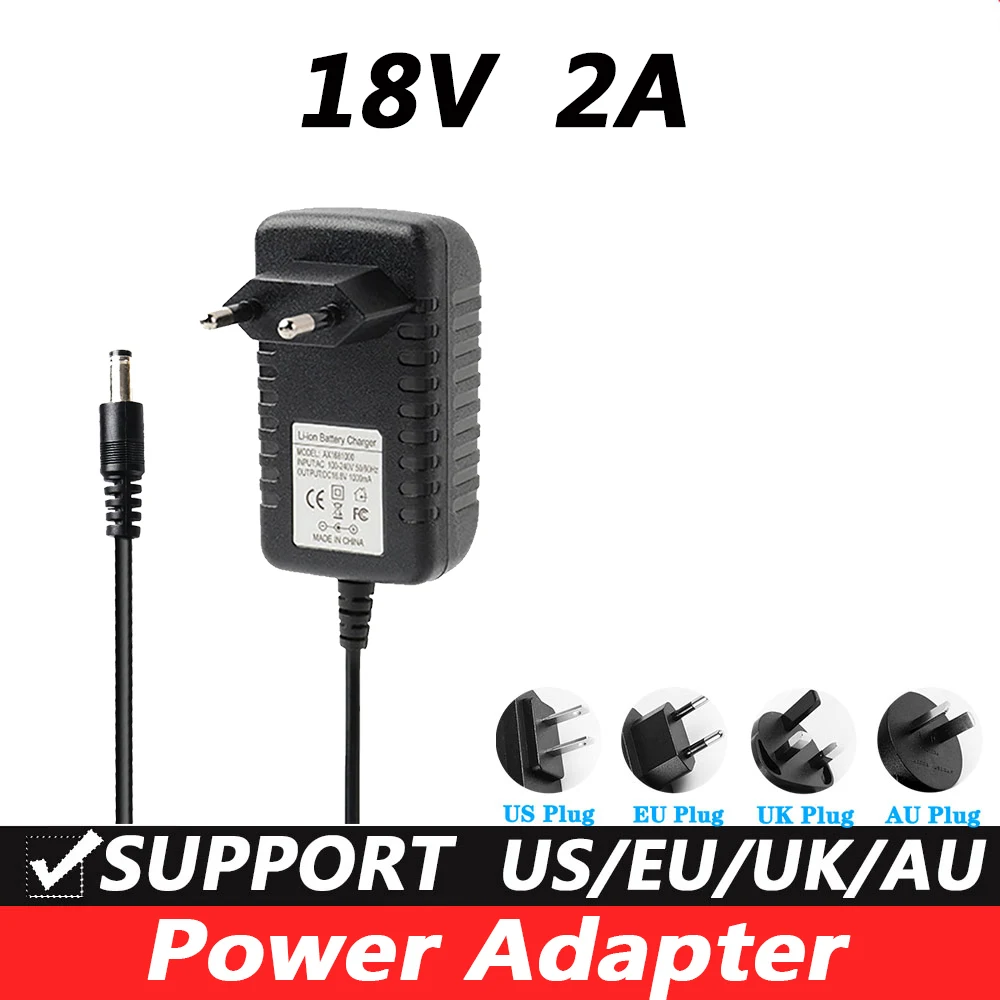 

36W 18V 2A AC 100V-240V Converter Adapter DC 18Volt Vdc ​2000mA 18V2A Power Supply Adaptor EU US UK Plug 5.5mm x 2.1-2.5m