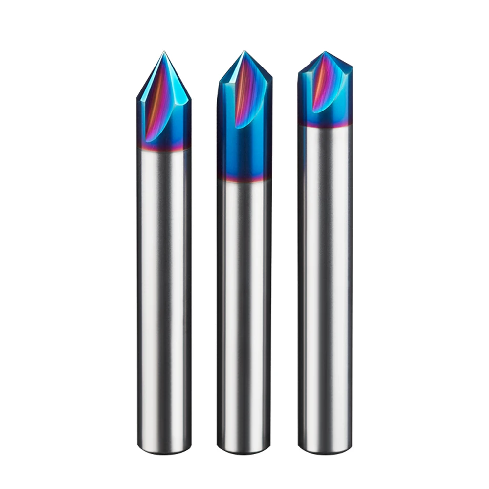 1PCS Chamfer Milling Cutter Carbide Corner Countersink Chamfering Mill Deburring Edges V Grove Router 60 90 120 Degree 3 Flutes