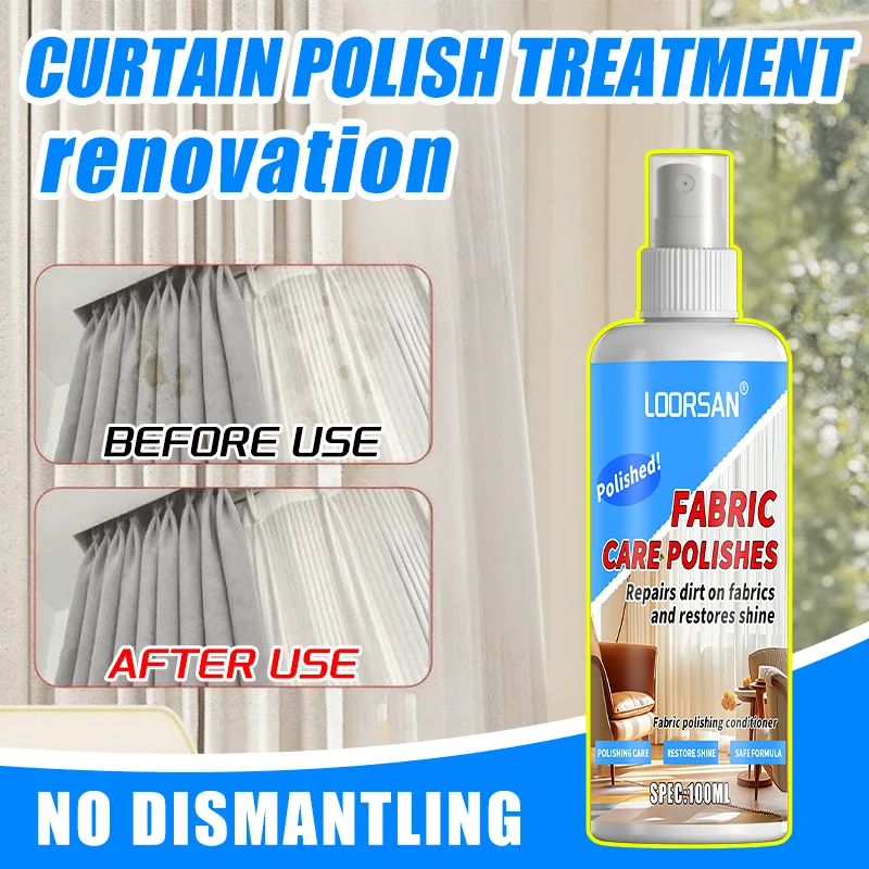 

Спрей-пятновыводитель Loorsan Fabric Care Polish 100 мл - средство для ухода за тканями без смывания, для штор, диванов, ковров и скатертей