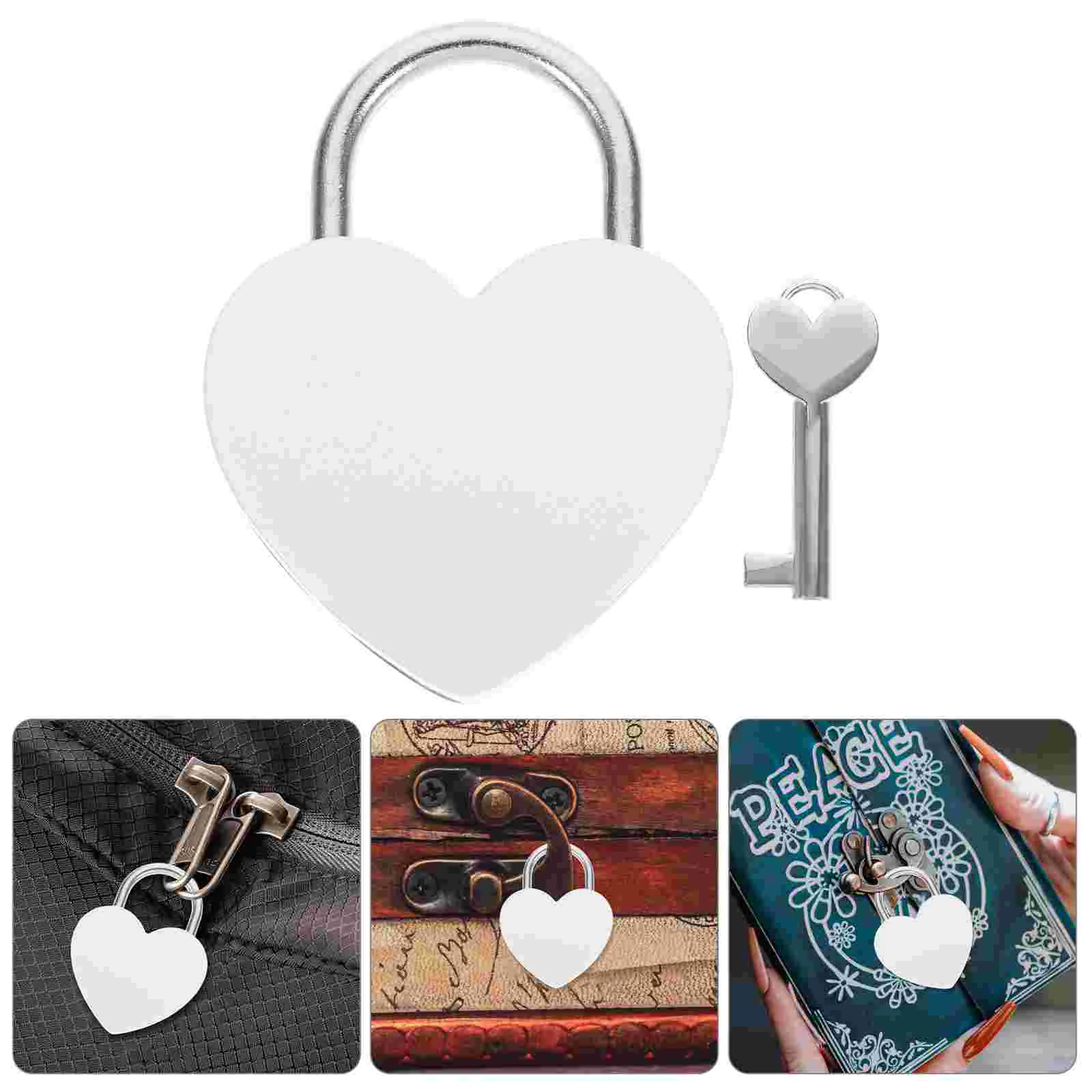 Heart Lock Small Backpack Padlocks Suitcase Luggage with Key Locker Keys Zinc Alloy