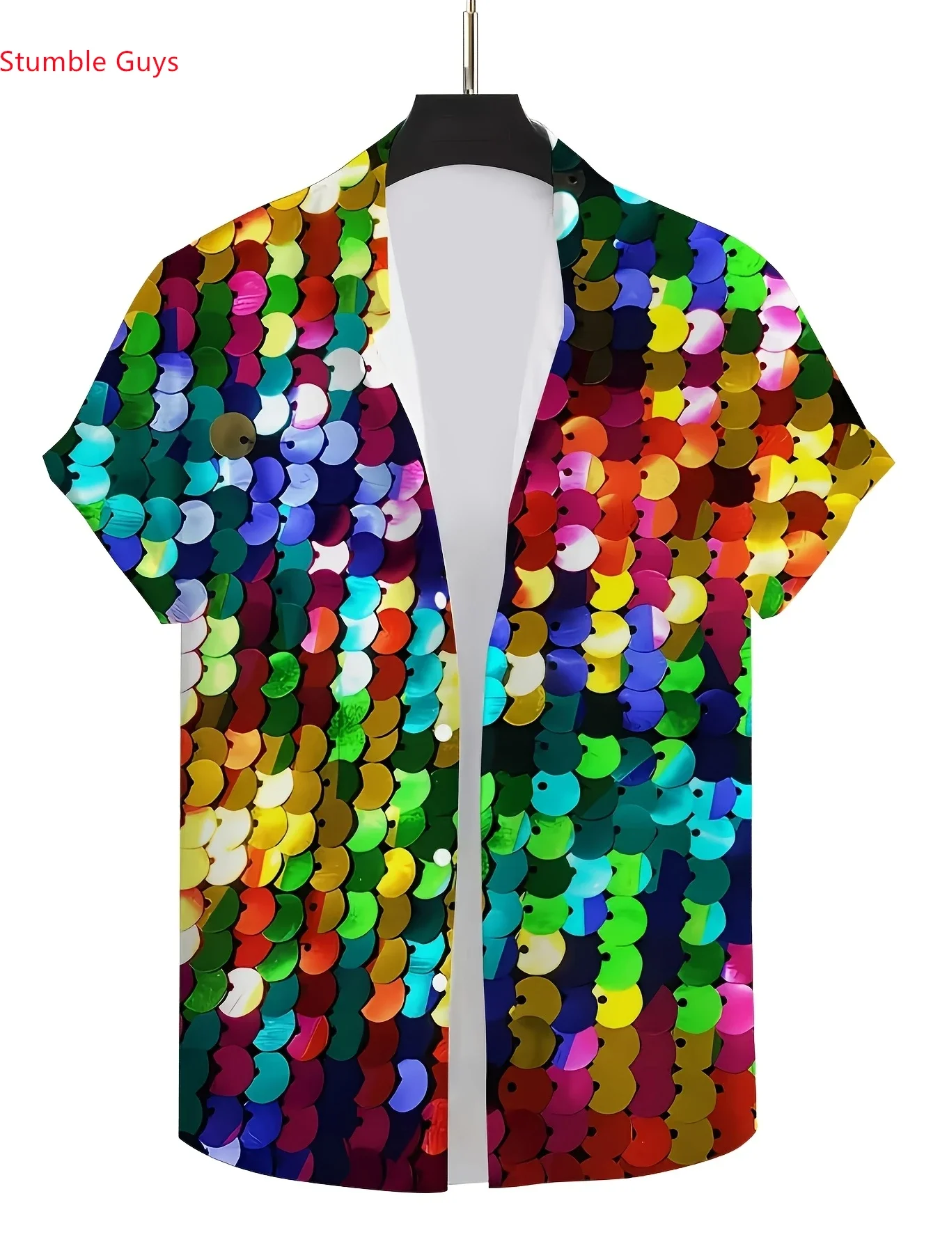 Summer Loose Fit Men's Hawaiian Shirt Man Short Sleeve Cool Print Breathable Lightweight Beach Party Fashion Tops