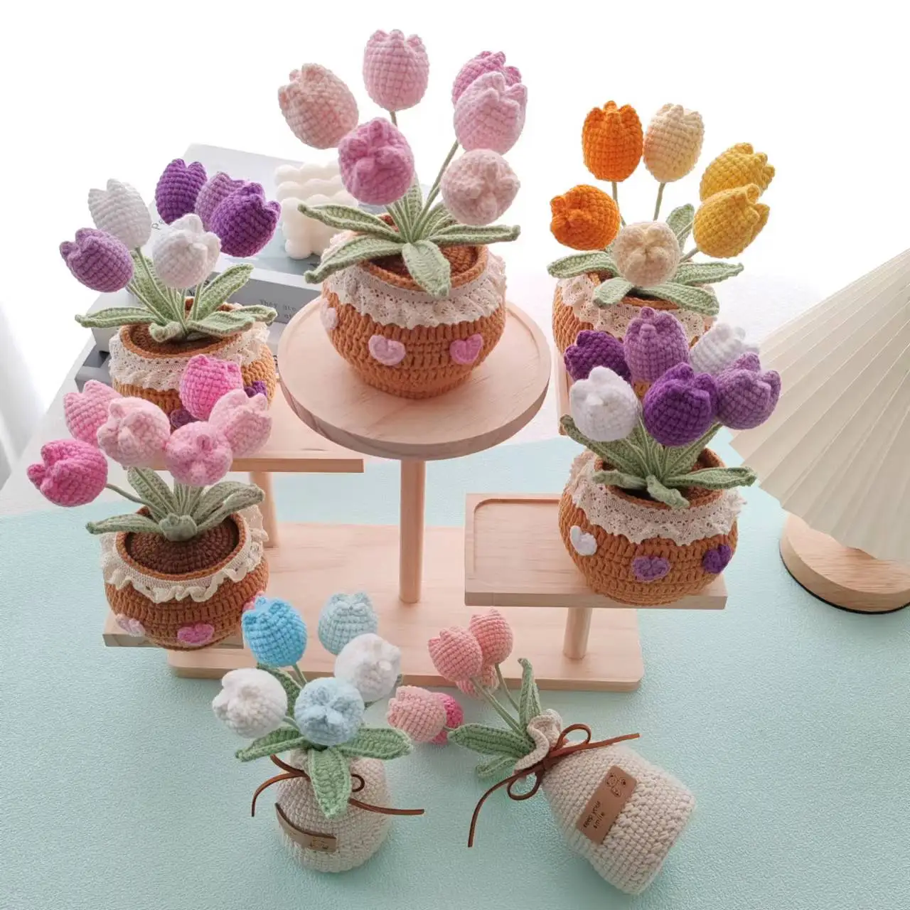 

Уникальный вязаный крючком цветок растение в горшке креативный тюльпан подсолнечник вязание шерстяная пряжа ручной работы готовый продукт реквизит для фотосъемки