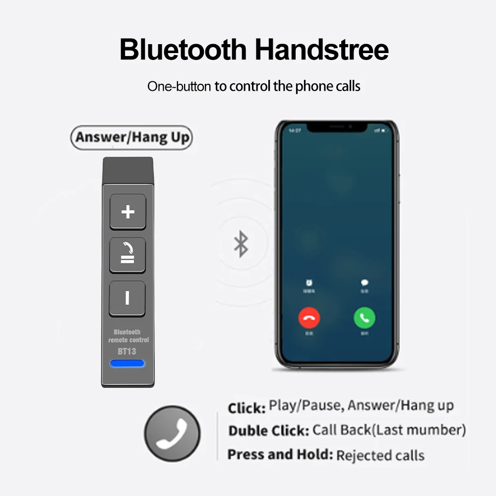 Motorcycle Handlebar Remote Control Wireless Helmet Headset Remote Button Bluetooth Handsfree Kit Phone Media Remote Controller