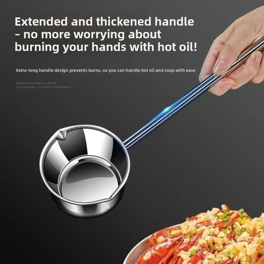 Durable Stainless Steel Butter Warmer Pot 10oz/300ml Long Handle Milk Warmer Pot Multifunctional Mini Cooking Sauce Bowl