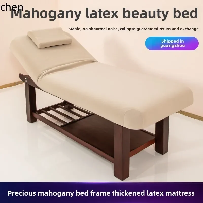 MR  beauty bed mahogany microfiber leather beauty salon step back ear picking