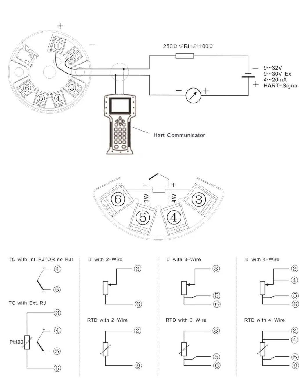 High Temperature PT100 Temperature Transmitter 4-20mA Analog Integrated Universal 3-wire 4-wire Signal Converter