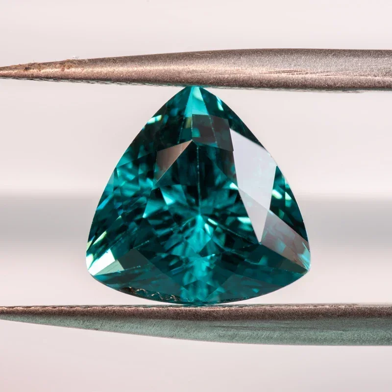 

Lab Grown Sapphire Paraiba Fat Triangle Size 6x6mm VVS1 Charms Diy Advanced Jewelry Making Materials Selectable AGL Certificate