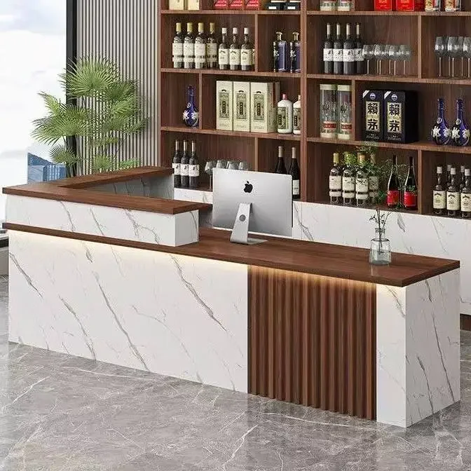CXX solid wood simple modern front desk bar checkout page company hotel beauty salon