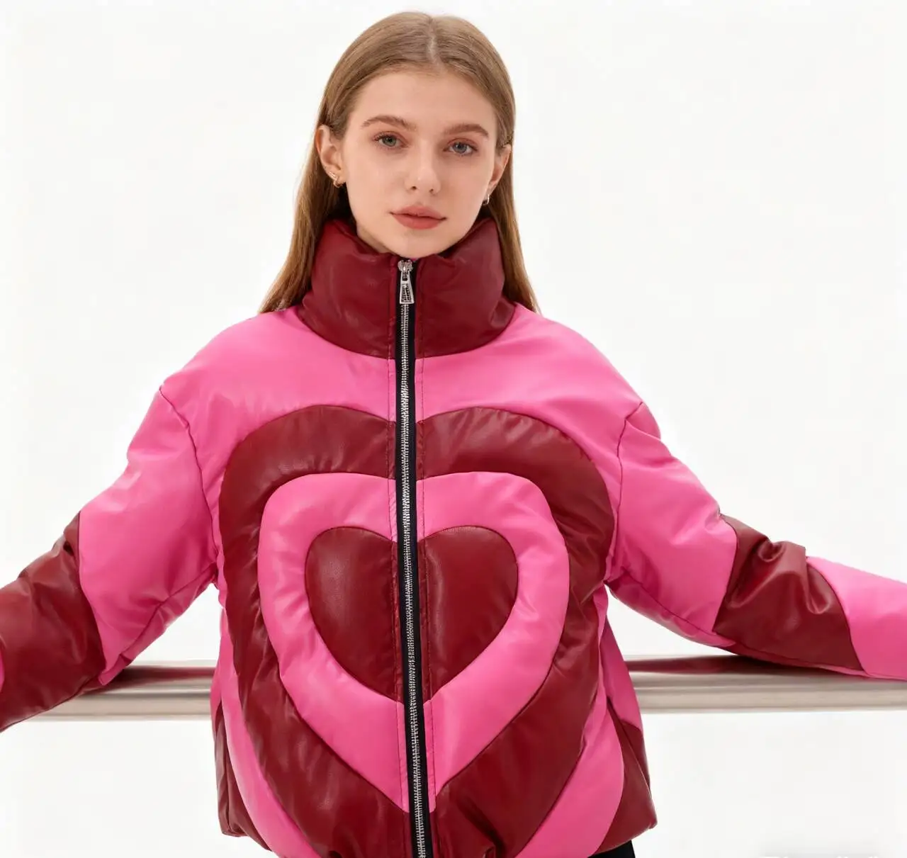 Parkas Womens Korean Autumn Woolen Plaid Double-Layered Snap-Button Belted Waist-Cinching Wide-Waisted Buttonless Patchwork Open