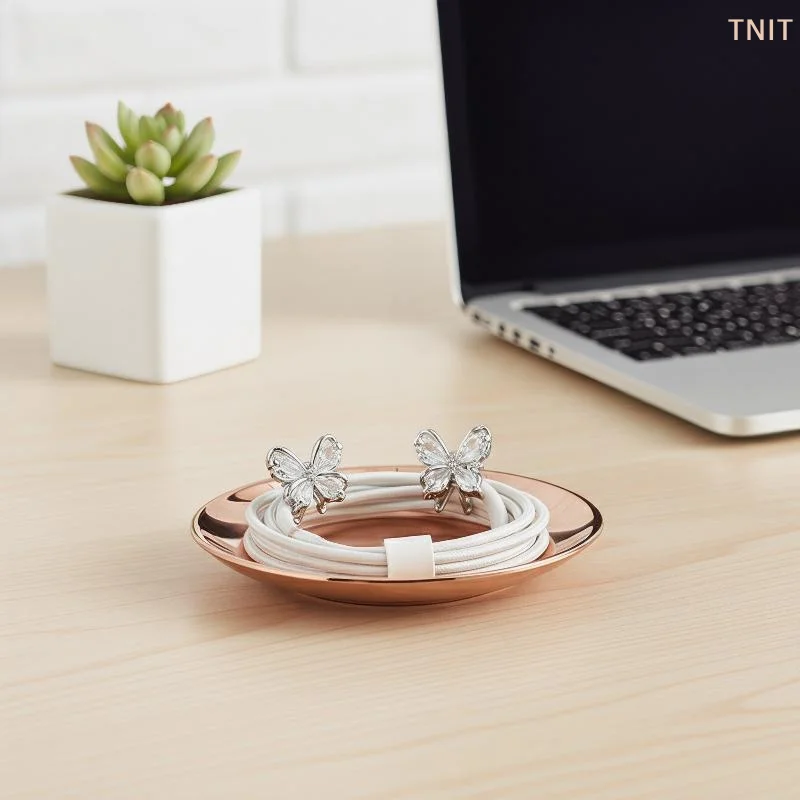 [J] Trendy Butterfly Rhinestone Earbud Charms Earphone Clips For Open Ear Wireless Earbuds Jewelry Decoration For Girls Gift