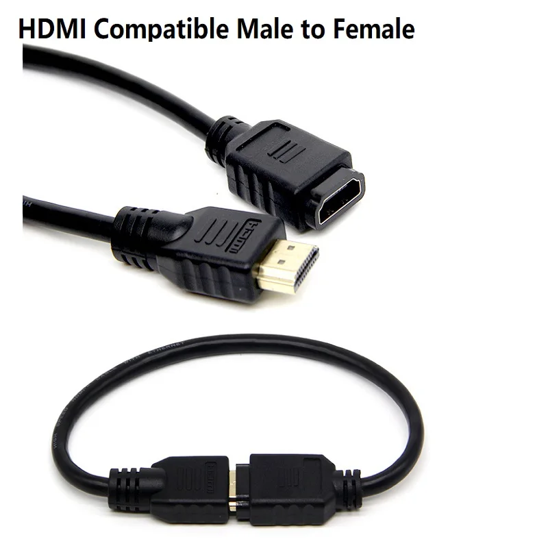 

30cm hdmi male to female Extension HDMI-compatible cable 1080p 3D 1.4v HDMI Extended Cable for HD TV LCD Laptop PS3 Projector