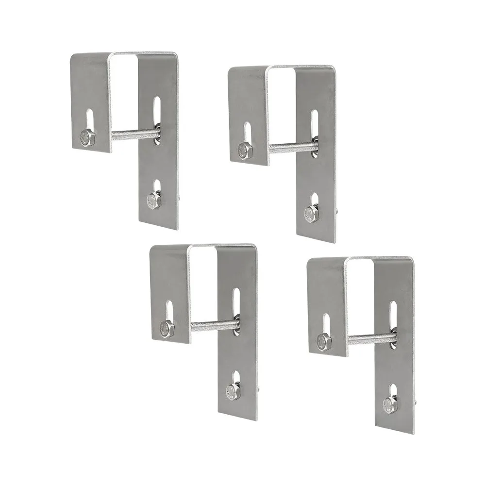 4pcs 304 Stainless Steel Solar Panel Mounting Supports for Balcony Railings Flat Roofs Boats Carports and Walls
