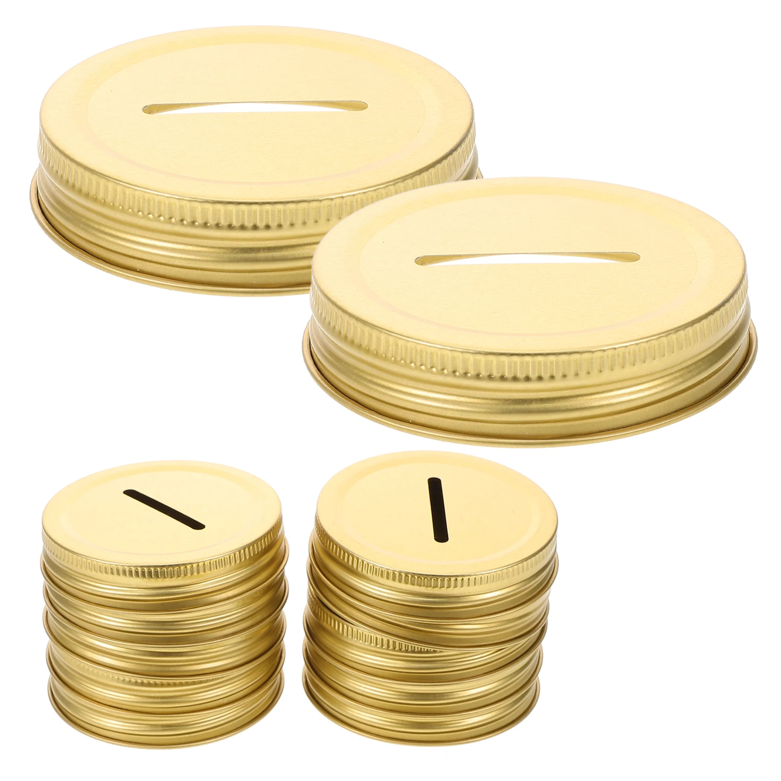 

12pcs 70mm Tin Mason Coin Slot Bank Lid Jar Coin Slot Lids for Saving Bank Piggy Lightweight Storage Container