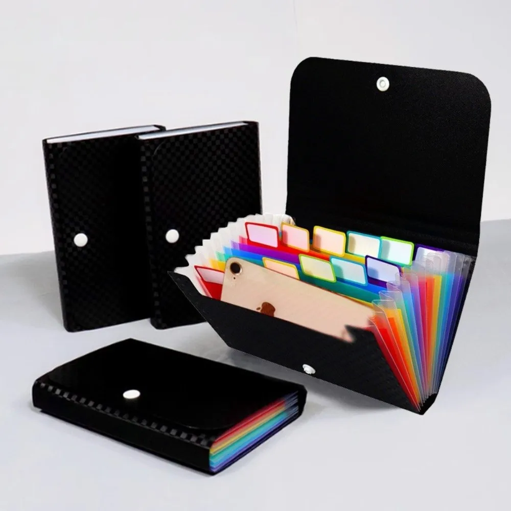 

Durable 13-layer Small File Wallet Waterproof Self-adhesive Index Tabs Receipt Folder Accordion Style File Case Office Supplies