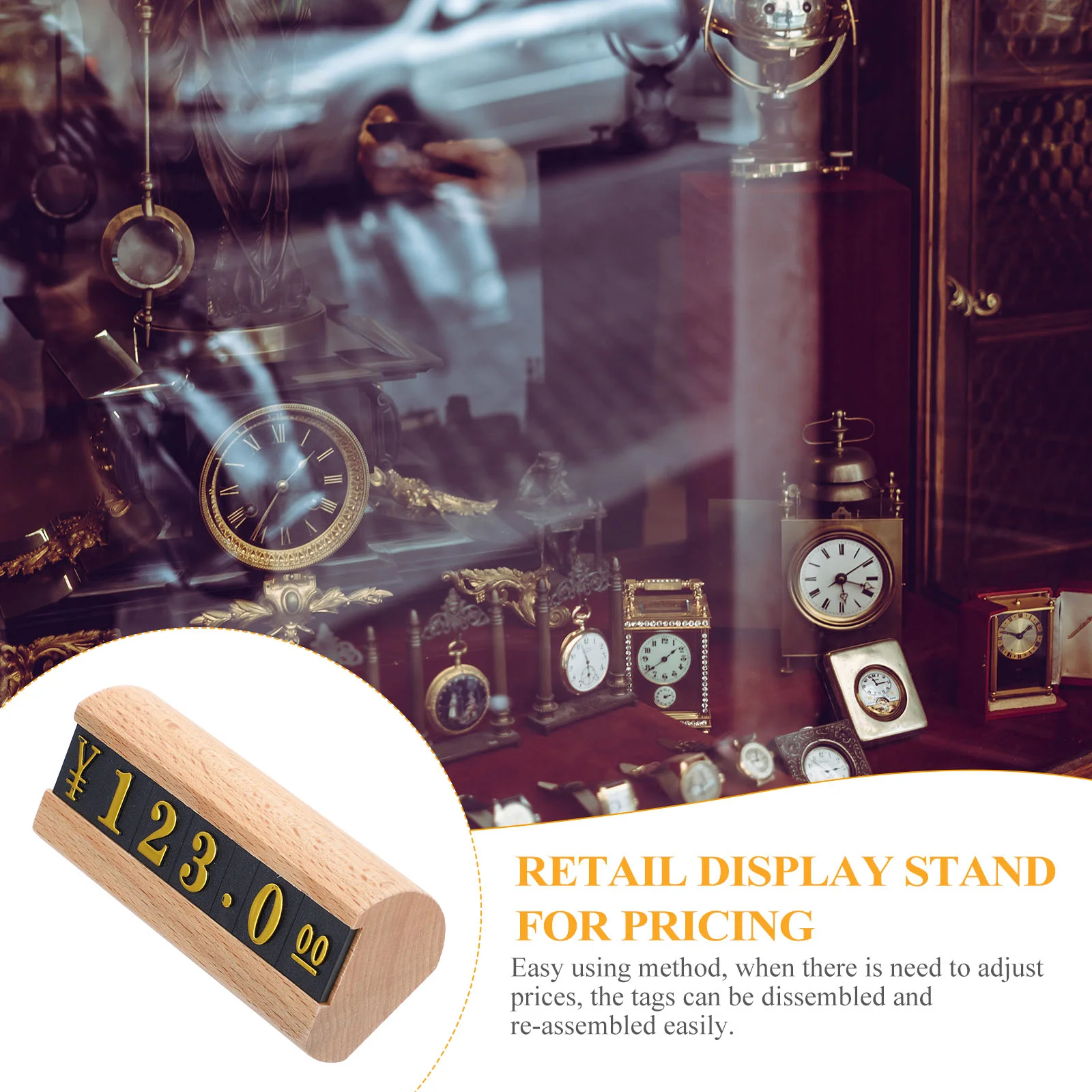 Desktop Price Tag Small Retail Signs Adjustable Sale Prices Display Stand Counter Label Watch