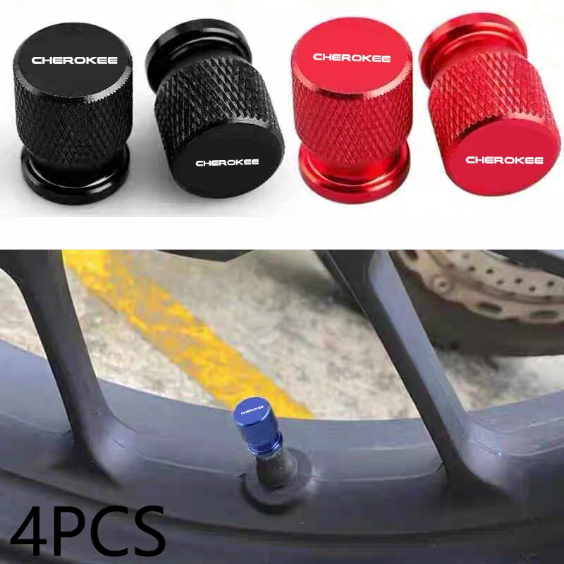 

For Jeep Cherokee WK WK2 WJ WG KL Accessories 4pcs Car Wheel Tire Valve Caps Tyre Stem Covers Airdust Waterproof