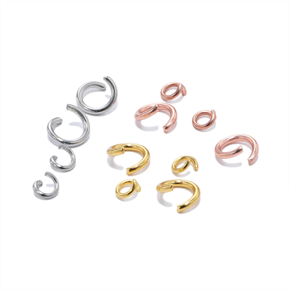 100Pcs Stainless Steel Open Circle Jump Rings Split Rings Connectors Bracelet Earring Pendant DIY Making Jewelry Accessories