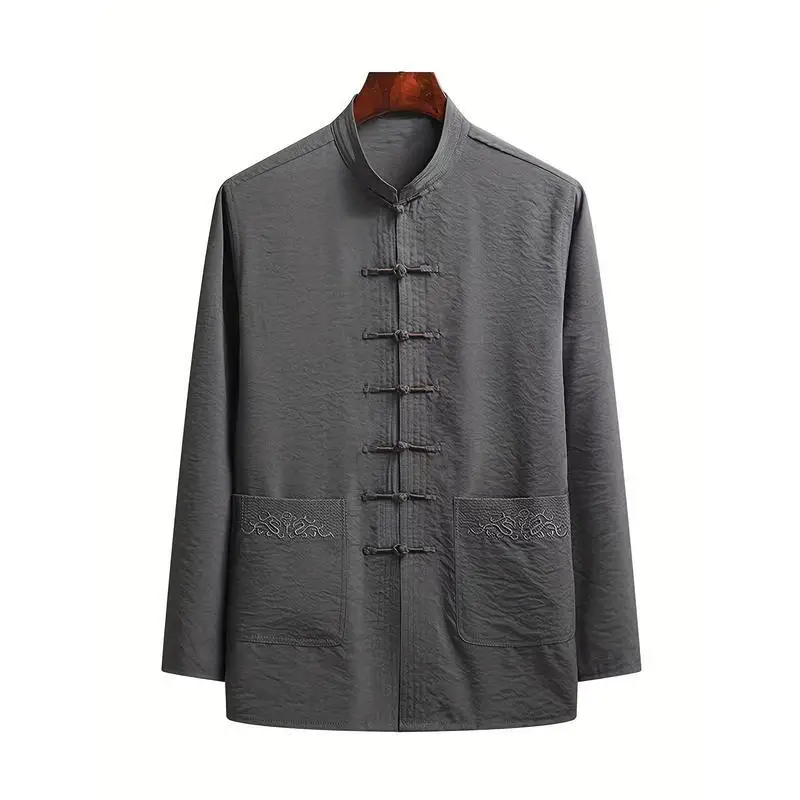 

Summer Thin Silk Tang Suit Men's Ethnic Clothing Lightweight Tang Costume Cross-Border Trade Traditional Chinese Fashion