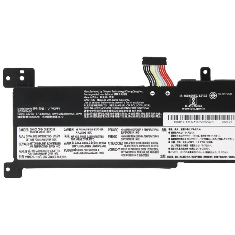 For Lenovo Ideapad 330-15ICN 330-15ARR L17M2PF0 L17L2PF0 L17M2PF1 L17M2PF2 7.6V 30wh Laptop Battery