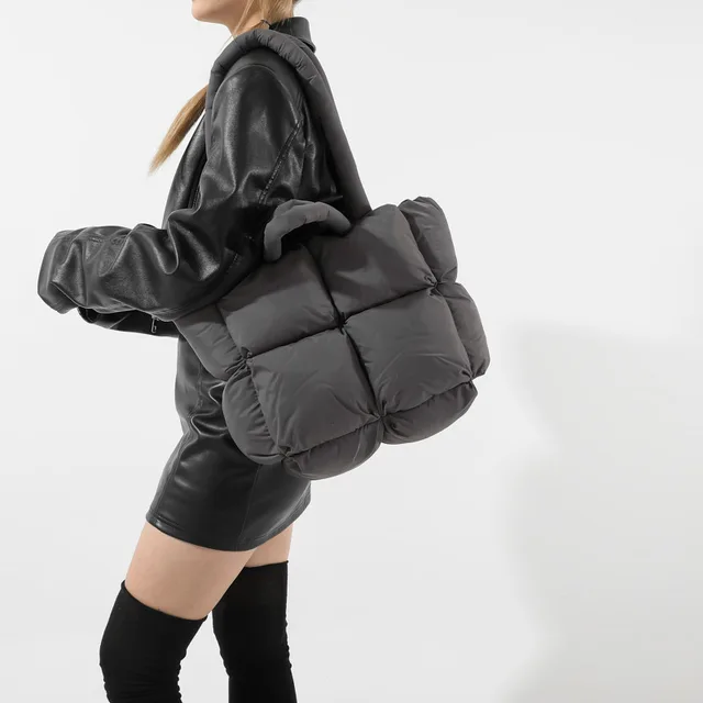Fashion Soft Puffer Tote Bag Designer Quilted Women Shoulder Bags Nylon Padded Lady Handbags Down Cotton Warm Winter Shopper Bag