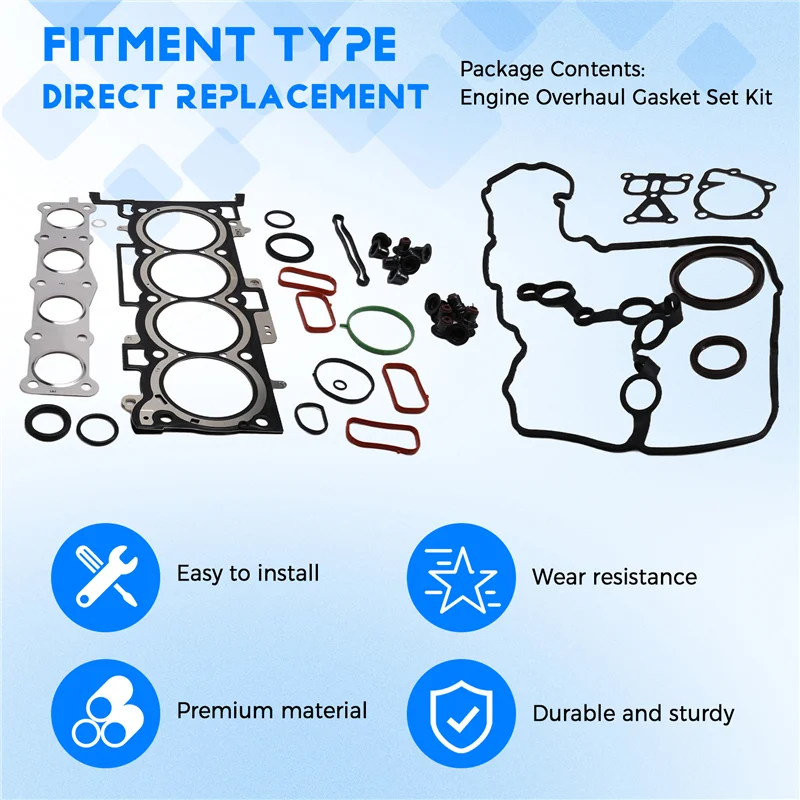 

1Set Engine Rebuild Kit Engine Overhaul Gasket Set Kit 20910-2GU03 209102GU03 For Hyundai Kia 2.4 G4KJ Engine 2014-2020
