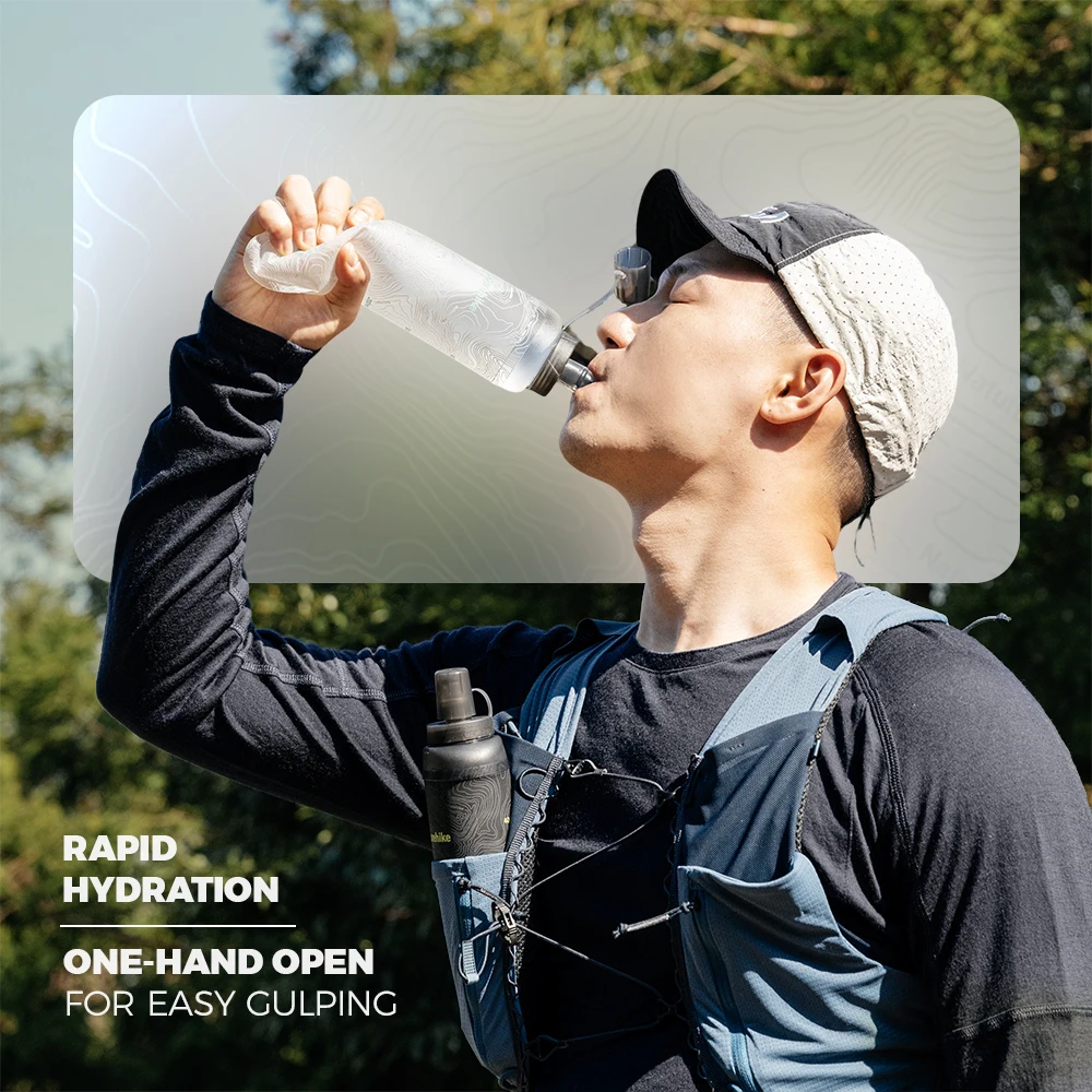 Naturehike Tragbare Yunquan TPU-Softwasserflasche in Lebensmittelqualität für schnelle Flüssigkeitsaufnahme auf Outdoor-Trips, zum Aufhängen und sehr hygienisch