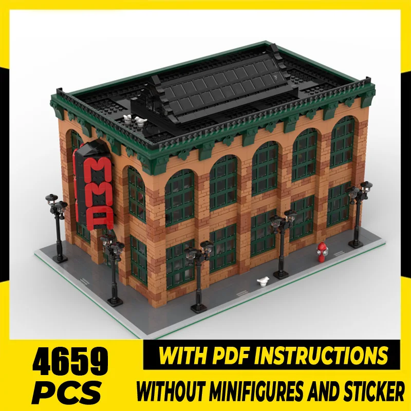 

Модель City Street View Moc, строительные блоки, ММА, модель тренажерного зала, технологические кирпичи, сделай сам, сборочные игрушки, праздничный набор, подарки