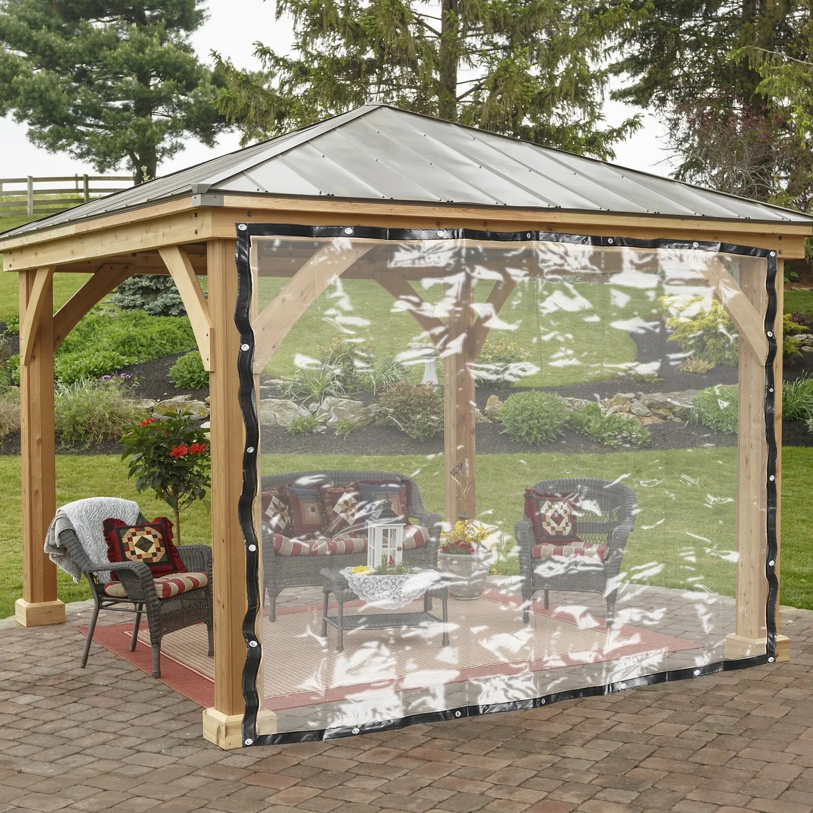 

Clear Vinyl Tarp for Patio Outdoor Clear Tarp Curtain PVC Outdoor Tarp 8*8ft