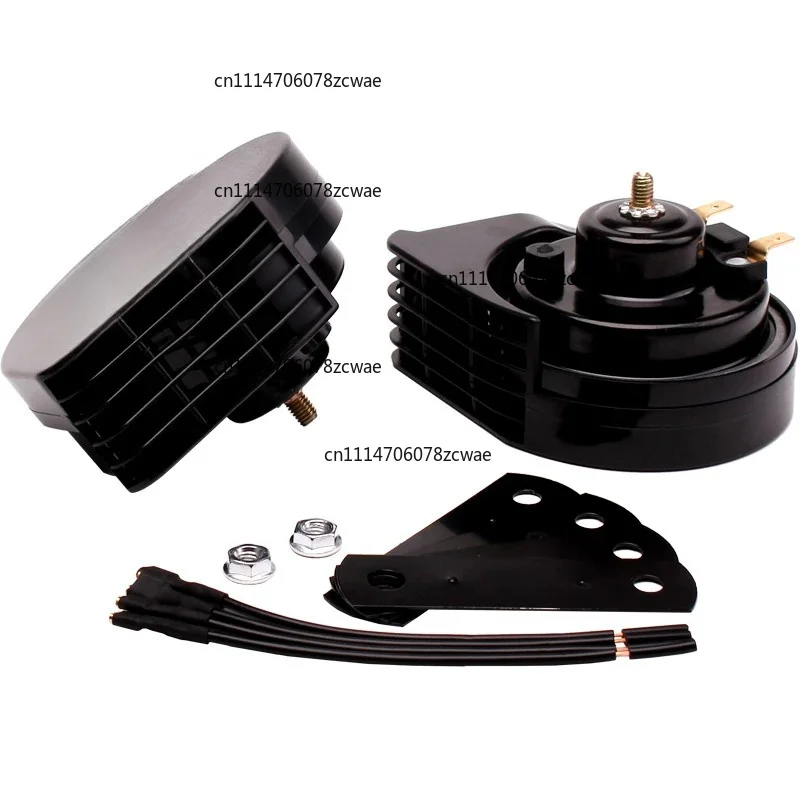 For Car Motorcycle 12V Ultra‑thin Snail Horn Waterproof Dual‑Tone Warning Trumpet Universal Modified Accessory