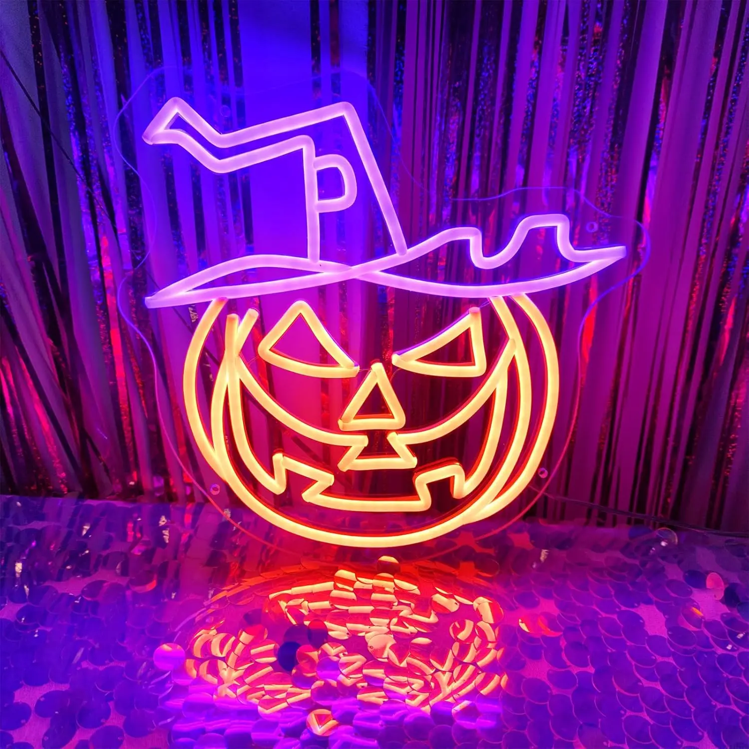 Halloween Pumpkin Neon Sign Decorations Neon Led Signage For Outdoor Garden, Indoor Neon Sign Wall Décor Party Halloween gift