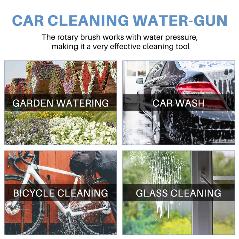 Car Rotating Round High Pressure Water-Gun Cleaning Car Wash Brush For Lavor