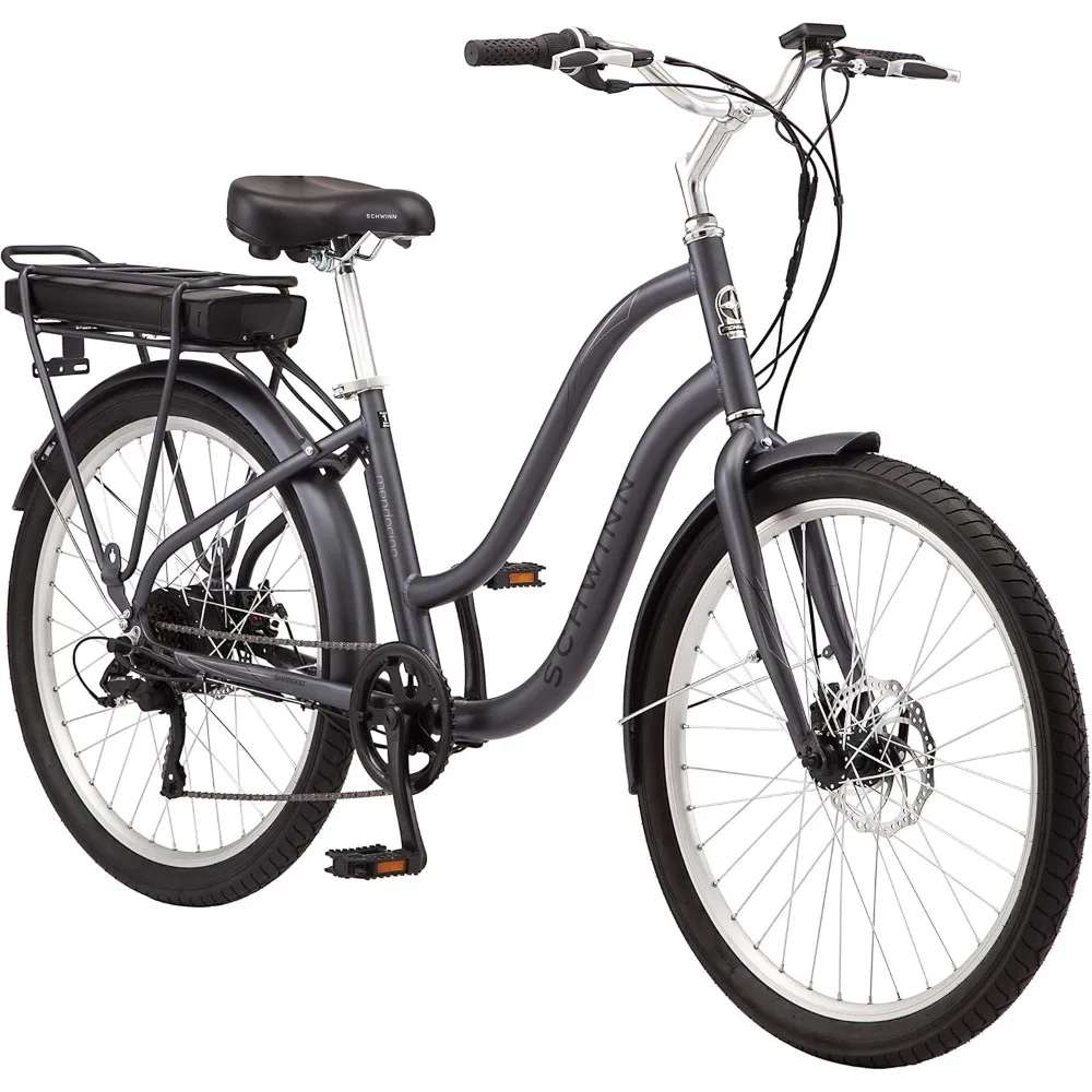 Electric Cruiser Bike for Adults, 20 MPH Commuting eBike, Ride Up to 45 Miles on Single Charge, Throttle Option, Aluminum Frame