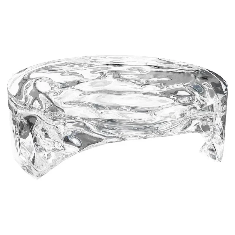 

Transparent round coffee table living room household crystal special shaped resin tea