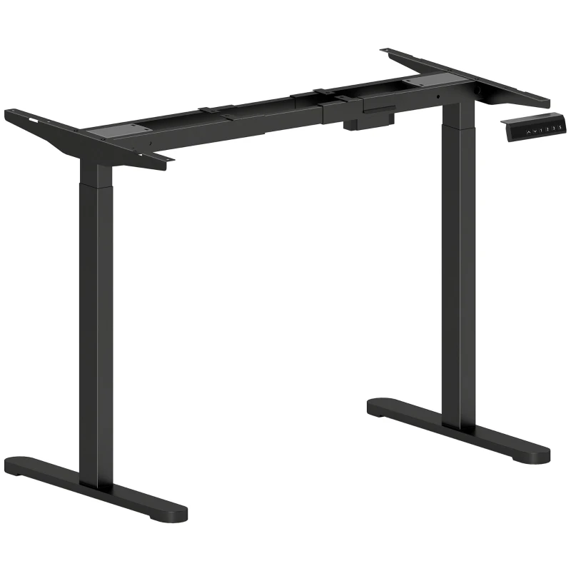 Cadre de bureau électrique réglable en hauteur avec double moteur, contrôleur à 3 mémoires, protection anti-collision et contre la surchauffe, plage de hauteur 70-118 cm, largeur 83-130 cm, prend en charge les bureaux de 120-200 cm, capacité de charge 100 kg, fonctionnement silencieux inférieur à 50 dB, noir
