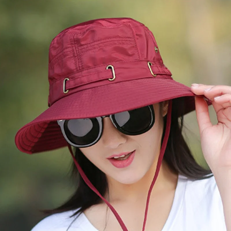 Bob Caps Wide Brim Bucket Hat UV Protection Waterproof Foldable Breathable Fisherman Hat For Women Men Sports Hiking Panama Caps