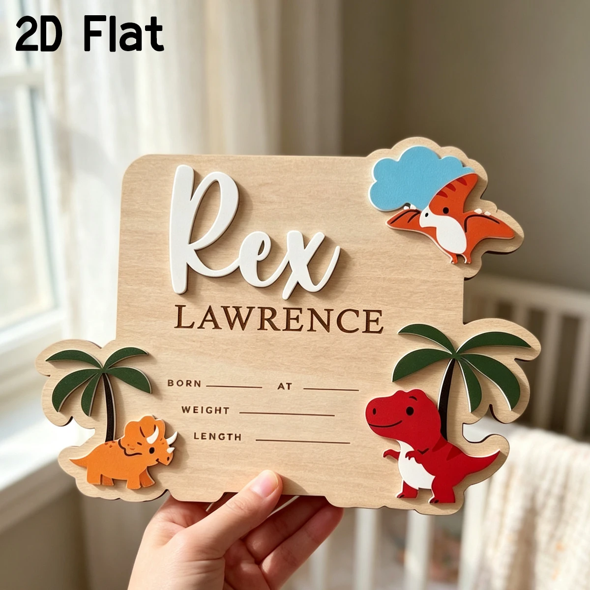 Personalized Dinosaur Wooden B - огляд і ціна Baby Nursery Name Sign