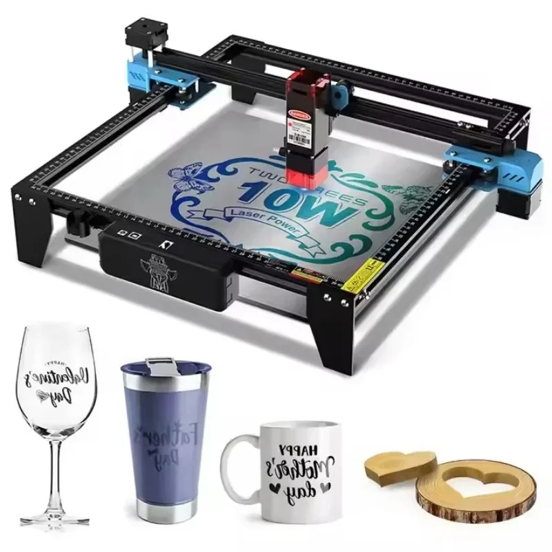 10W Desktop Diode  Module Engraver Cutting Machine New Gantry Type 3D Acrylic Metal Wood Leather Glass Stone
