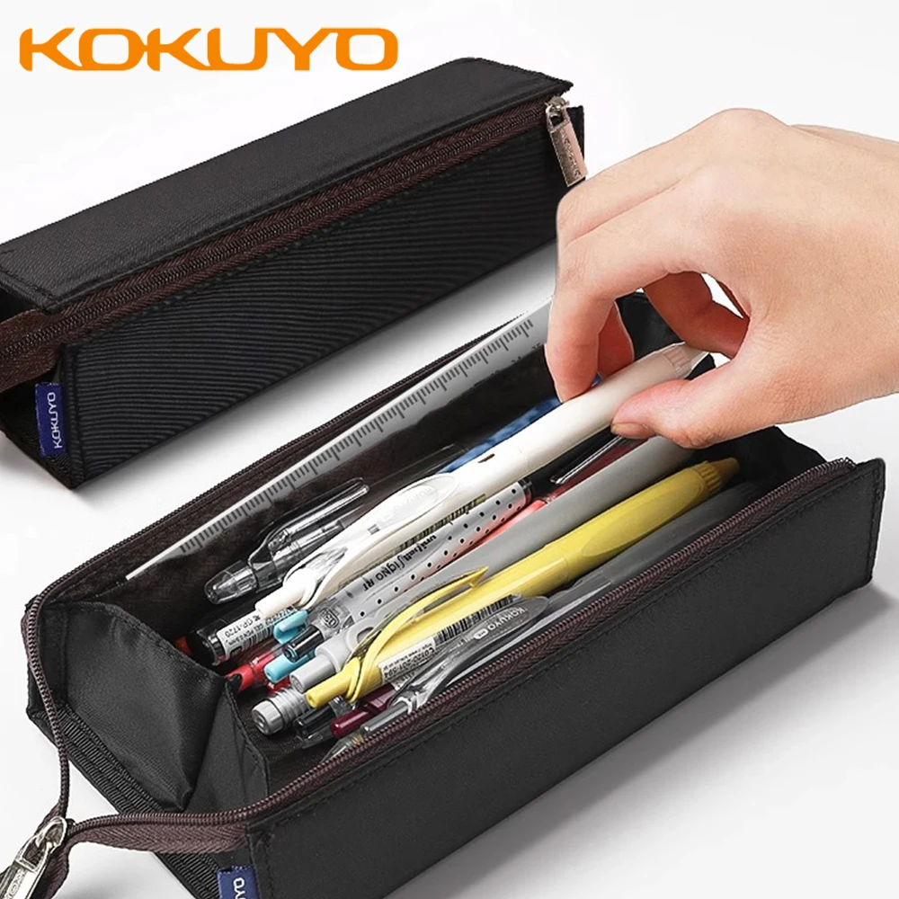 kokuyo lapis case com expansivel grande capacidade bolsa de papelaria simples material escolar estudante papelaria japonesa 1pc 01