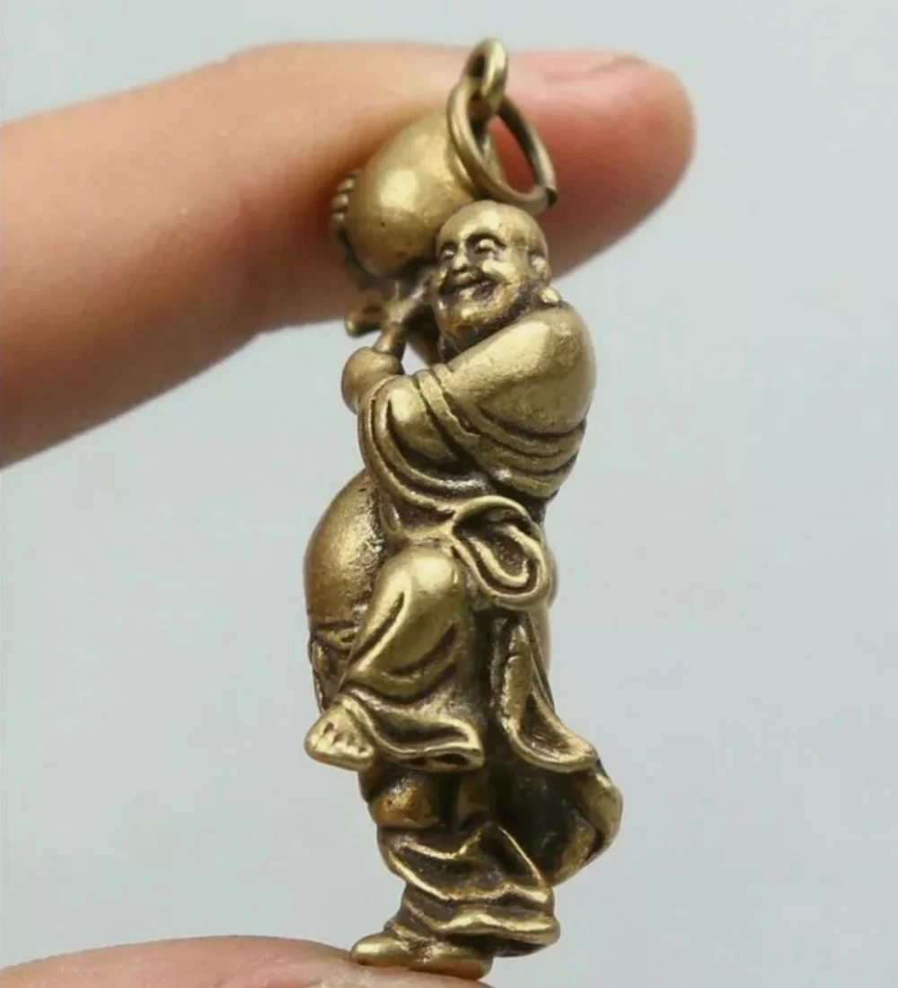 1.6" Nepal Tibetan Buddhism Bronze Kwan-yin Tara Guan Yin Goddess Amulet hanging ornament
