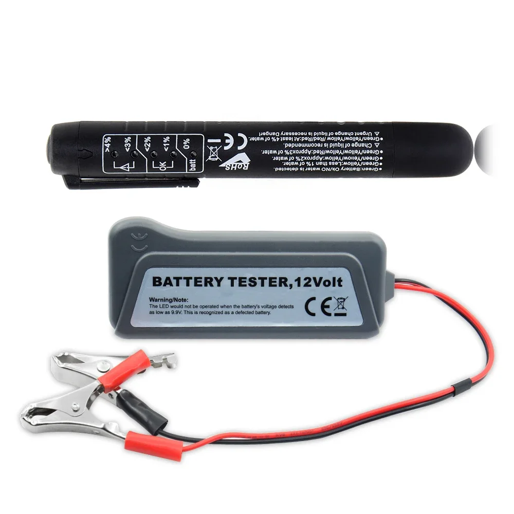 12V Digital Battery Alternator Tester with 6 LED Lights Display Battery Testers with Brake Fluid Tester For Car 2023 New