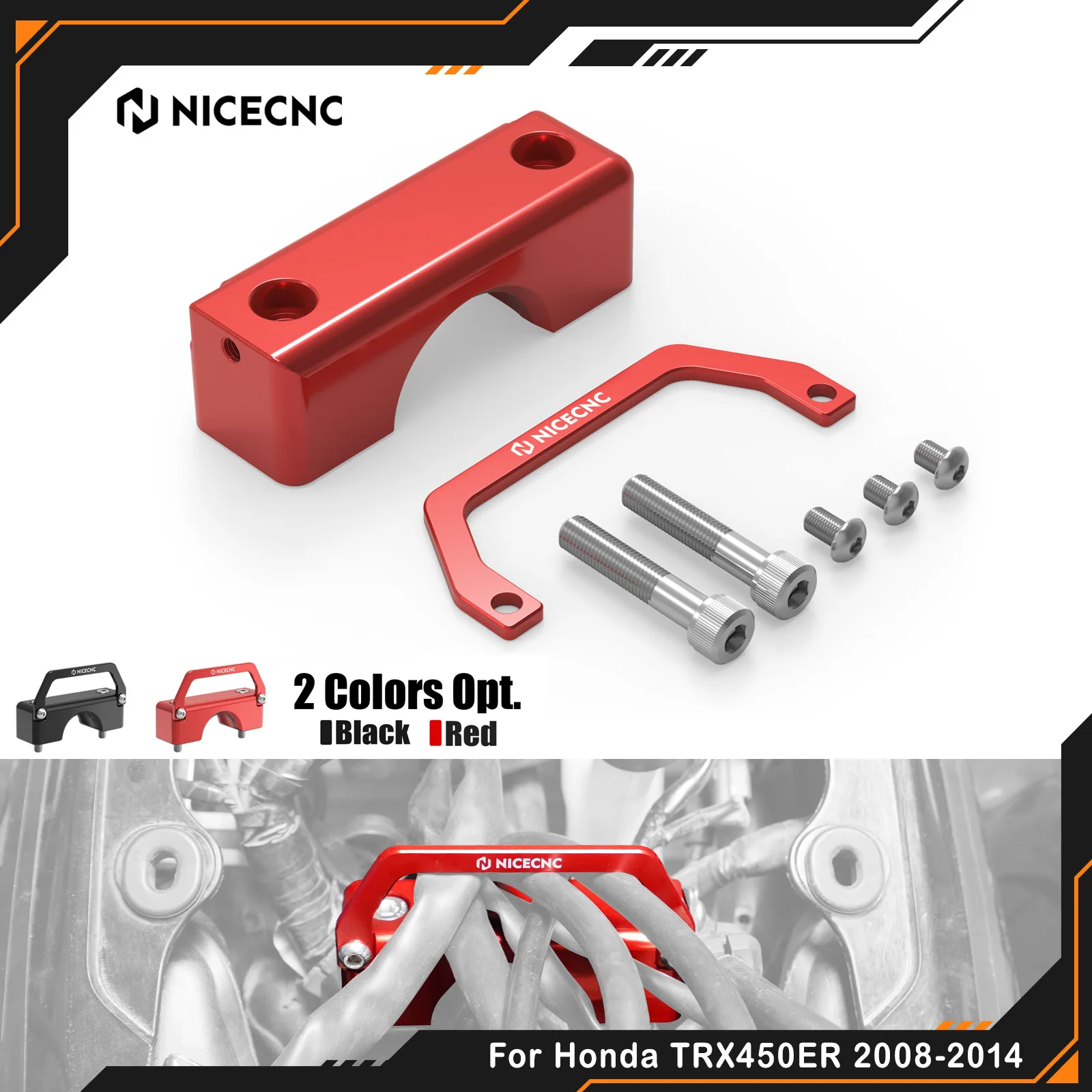 nicecnc-ステアリングステムクランプ-ホンダ-trx450r-2008-2009-trx450er-2008-2014-交換用-53220-hp1-a00-アルミニウム製-ワイヤークランプ付き