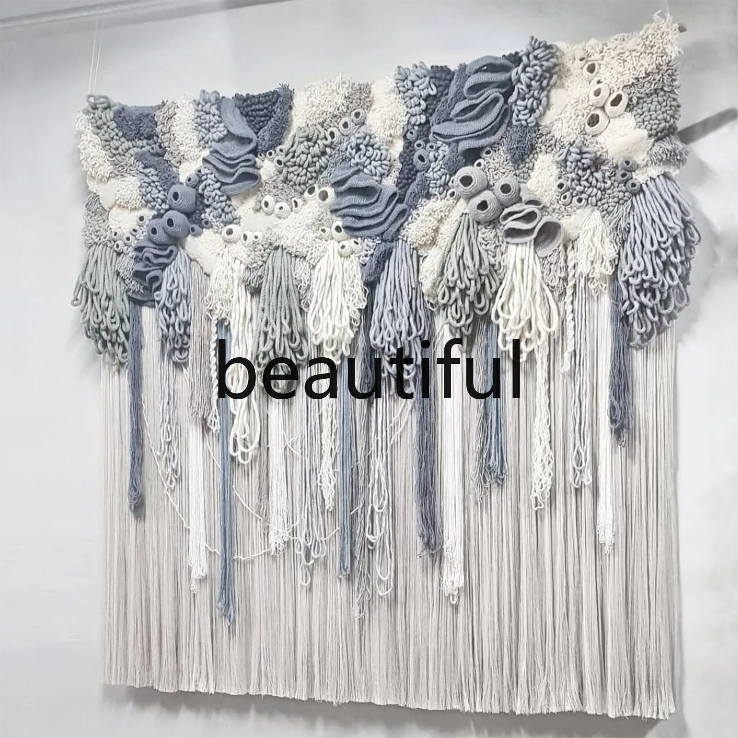 

Cotton thread woven painting ins wind pure handmade fiber three-dimensional painting villa hotel living room