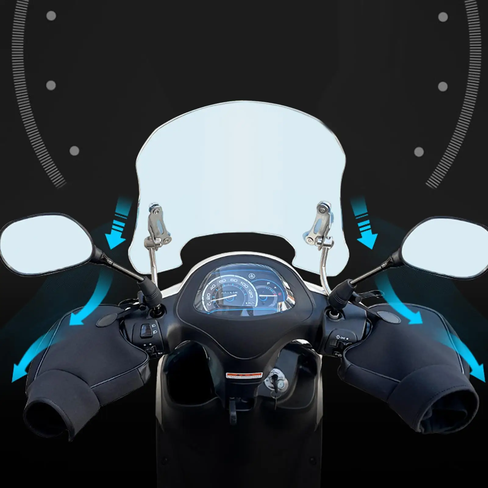 

Motorcycle Handlebar Muffs Motorbike Hands Warmer Muffs Waterproof Cold Weather Riding Hands Warmer Thermal Cover For Scooters