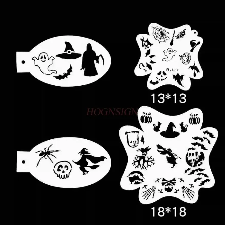 1set Halloween Children's Facial Painting Hollow Template Easter Rabbit Easter Egg Cartoon