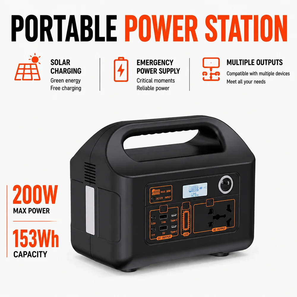 Outdoor Camping Glamping Share - 200W Portable Power Station Power Generator