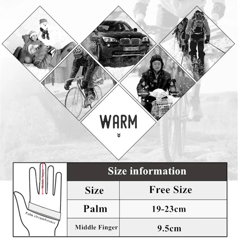 الشتاء الرجال قفازات مقاوم للماء يندبروف بولي Leather الجلود الدافئة الرياضة في الهواء الطلق قفازات ركوب الخيل شاشة تعمل باللمس أصابع كاملة قفازات الصيد