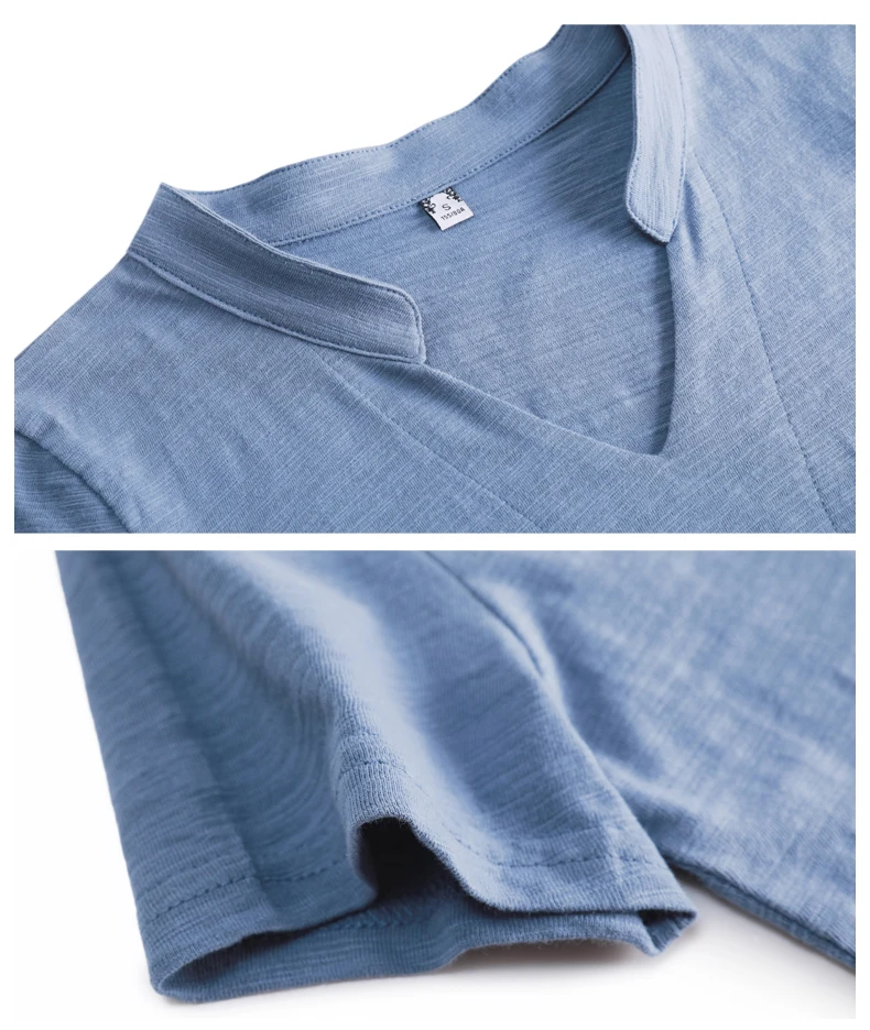 2026 Sommer Bambus-Baumwoll-T-Shirt für Damen, V-Ausschnitt, Weiche T-Shirts, Klassische Mode, Größen S-3XL, Damen-Oberteile – Detail 16