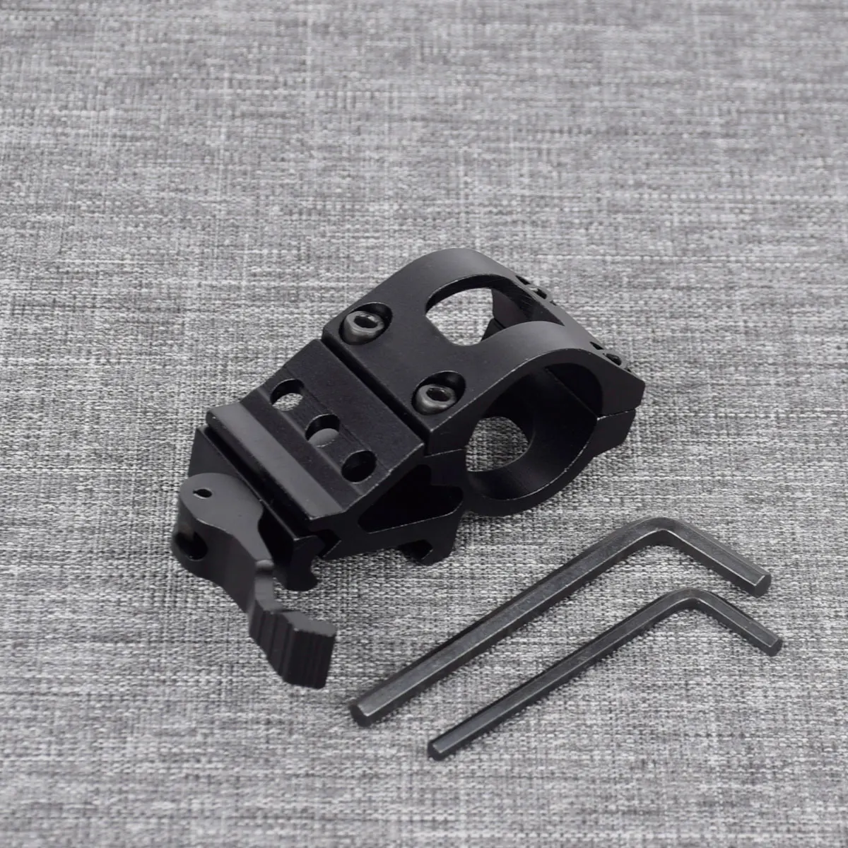 Tactical 25.4mm 45° Offset Flashlight Mount Quick Release Scope Holder For 20mm Picatinny Rail Hunting Gun Accessory