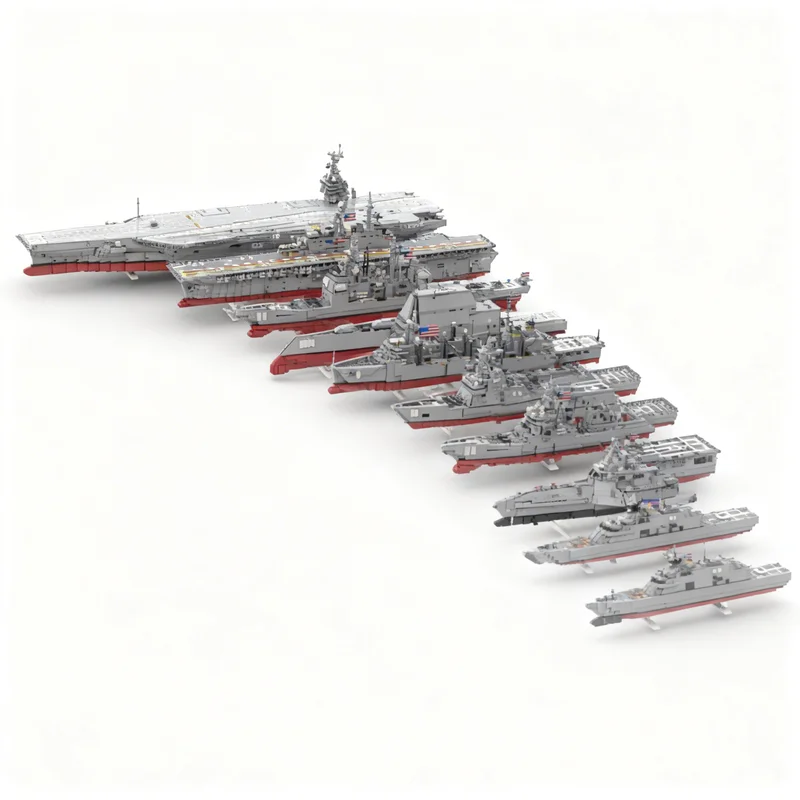 

NEW 15639PCS MOC Creative Model United States Navy Premium Display Assembly Brick DIY Home Decor Gift Collectible Collection