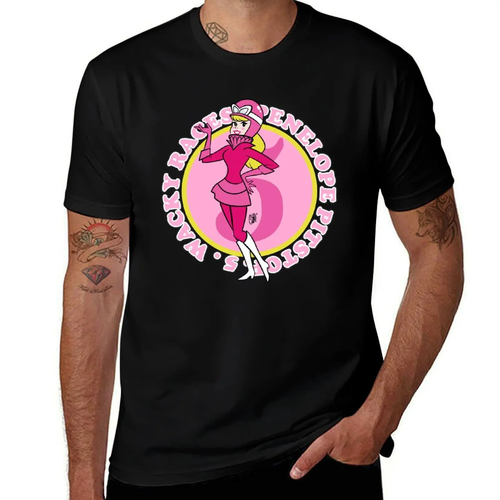 RETRO CARTOON VINTAGE - PENELOPE CASCO - RACING CARS - D1 T-Shirt Sun Protective Outdoor Tee Top T-Shirt